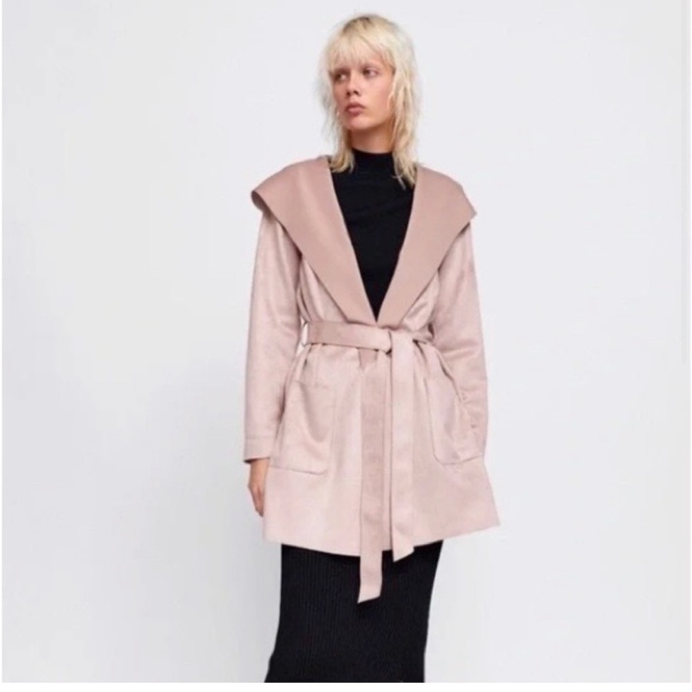 Zara pink suede hoodie
